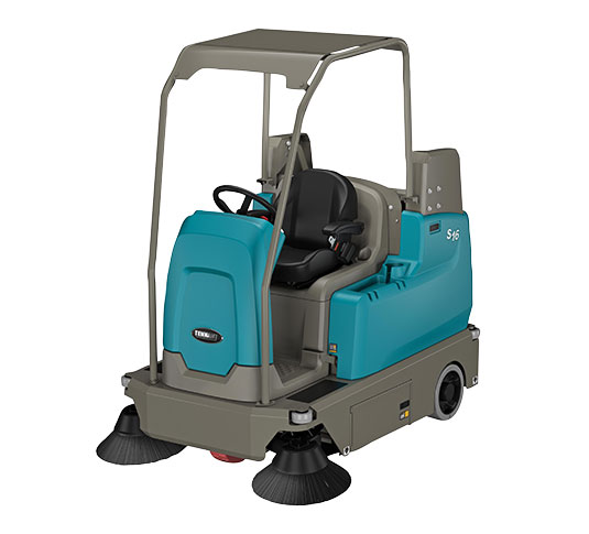 S16 Compact Ride-On Sweeper with FOPs Certified Overhead Guard S16 Compact Ride-On Sweeper with FOPs Certified Overhead Guard